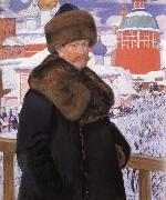 Boris Kustodiev Self-Portrait painting